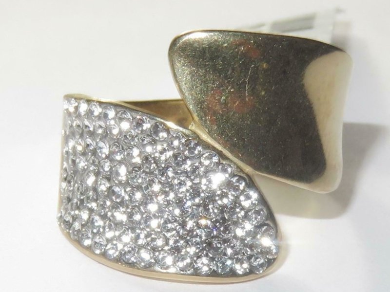 Jewellery Kingdom Ladies Cz Pave Band Sparkling 18kt Steel Comfort Highly Polished Ring (Gold) - Rings - British D'sire