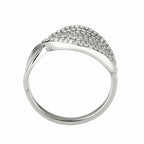 Jewellery Kingdom Ladies CZ Pave Flat Realistic Cubic Zirconia Sparkling Designer Ring (Silver) - Jewelry Rings - British D'sire