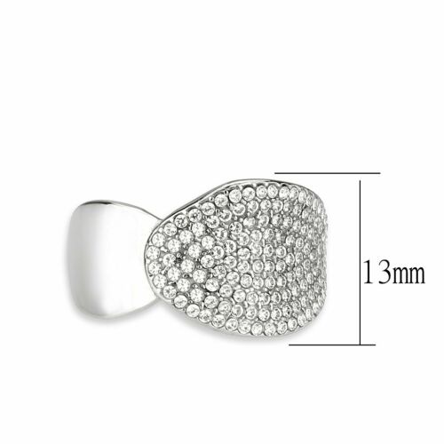 Jewellery Kingdom Ladies CZ Pave Flat Realistic Cubic Zirconia Sparkling Designer Ring (Silver) - Jewelry Rings - British D'sire