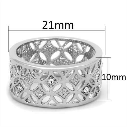 Jewellery Kingdom Ladies 10mm Band Full Eternity Rhodium Handmade Ring (Silver) Secondary image