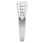 Jewellery Kingdom Ladies Cz Ring Emerald Cut Solitaire Accents Silver Rhodium Engagement - Jewelry Rings - British D'sire