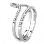 Jewellery Kingdom Ladies Cz Silver Engagement Wedding Band Set Flat 2pc Stainless Steel Ring - Jewelry Rings - British D'sire