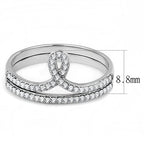 Jewellery Kingdom Ladies Cz Silver Engagement Wedding Band Set Flat 2pc Stainless Steel Ring - Jewelry Rings - British D'sire