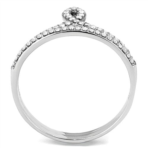 Jewellery Kingdom Ladies Cz Silver Engagement Wedding Band Set Flat 2pc Stainless Steel Ring - Jewelry Rings - British D'sire