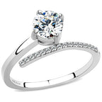 Jewellery Kingdom Ladies Cz Solitaire 2 Carat Stainless Steel Silver Pave Sparkling Ring - Jewelry Rings - British D'sire