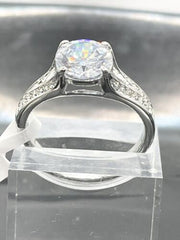 Jewellery Kingdom Ladies Cz Solitaire 3 carat Stainless Steel Engagement Classy Ring (Silver) - Jewelry Rings - British D'sire