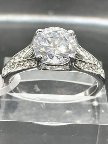 Jewellery Kingdom Ladies Cz Solitaire 3 carat Stainless Steel Engagement Classy Ring (Silver) - Jewelry Rings - British D'sire