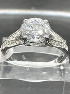 Jewellery Kingdom Ladies Cz Solitaire 3 carat Stainless Steel Engagement Classy Ring (Silver) - Jewelry Rings - British D'sire