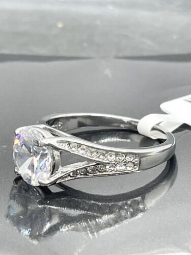Jewellery Kingdom Ladies Cz Solitaire 3 carat Stainless Steel Engagement Classy Ring (Silver) - Jewelry Rings - British D'sire