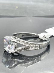 Jewellery Kingdom Ladies Cz Solitaire 3 carat Stainless Steel Engagement Classy Ring (Silver) - Jewelry Rings - British D'sire