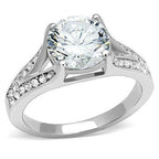 Jewellery Kingdom Ladies Cz Solitaire 3 carat Stainless Steel Engagement Classy Ring (Silver) - Jewelry Rings - British D'sire