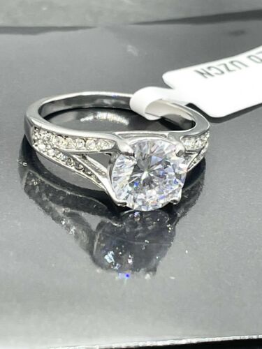 Jewellery Kingdom Ladies Cz Solitaire 3 carat Stainless Steel Engagement Classy Ring (Silver) - Jewelry Rings - British D'sire Main image