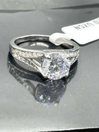 Jewellery Kingdom Ladies Cz Solitaire 3 carat Stainless Steel Engagement Classy Ring (Silver) - Jewelry Rings - British D'sire