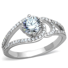 Jewellery Kingdom Ladies Cz Solitaire Accents 1.50 carat Stainless Steel Pretty Ring (Silver) - Jewelry Rings - British D'sire
