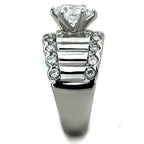 Jewellery Kingdom Ladies Cz Solitaire Accents 8.5mm Stainless Steel Silver Ring - Jewelry Rings - British D'sire