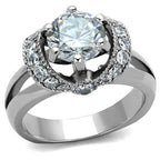 Jewellery Kingdom Ladies Cz Solitaire Accents Stainless Steel Silver Engagement 2ct Ring - Engagement Rings - British D'sire