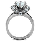 Jewellery Kingdom Ladies Cz Solitaire Accents Stainless Steel Silver Engagement 2ct Ring - Engagement Rings - British D'sire