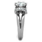 Jewellery Kingdom Ladies Cz Solitaire Accents Stainless Steel Silver Engagement 2ct Ring - Engagement Rings - British D'sire