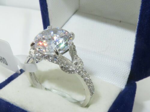 Jewellery Kingdom Ladies Cz Solitaire Sterling Silver 3 Carat Accents Stamped Sparkling Ring Secondary image