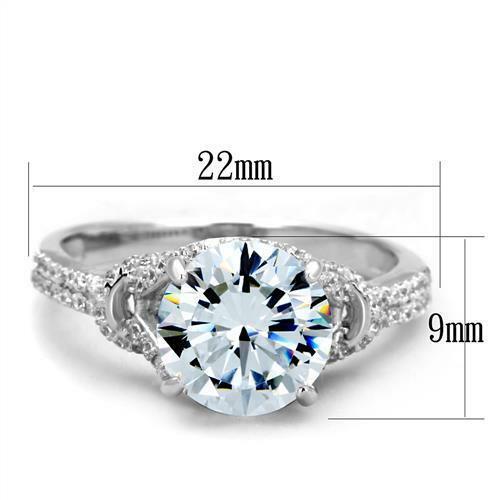Jewellery Kingdom Ladies Cz Solitaire Sterling Silver 3 Carat Accents Stamped Sparkling Ring - Jewelry Rings - British D'sire