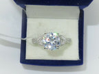 Jewellery Kingdom Ladies Cz Solitaire Sterling Silver 3 Carat Accents Stamped Sparkling Ring - Jewelry Rings - British D'sire