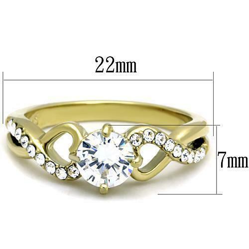 Jewellery Kingdom Ladies Stainless Steel 1.30K Dress Engagement Pretty Ring (Gold) Secondary image