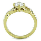 Jewellery Kingdom Ladies Cz Stainless Steel 1.30ct Dress Engagement Pretty Gold Ring - Jewelry Rings - British D'sire