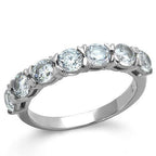 Jewellery Kingdom Ladies Cz Stainless Steel Swirl Pave Band Elegant Flat Ring (Silver) - Jewelry Rings - British D'sire