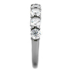 Jewellery Kingdom Ladies Cz Stainless Steel Swirl Pave Band Elegant Flat Ring (Silver) - Jewelry Rings - British D'sire