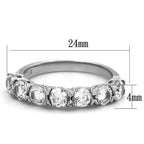 Jewellery Kingdom Ladies Cz Stainless Steel Swirl Pave Band Elegant Flat Ring (Silver) - Jewelry Rings - British D'sire