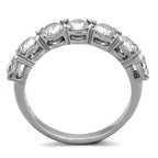 Jewellery Kingdom Ladies Cz Stainless Steel Swirl Pave Band Elegant Flat Ring (Silver) - Jewelry Rings - British D'sire