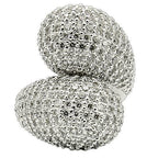 Jewellery Kingdom Ladies Cz Statement Silver Rhodium Pave Ultra Sparkling Chunky Cocktail Ring - Jewelry Rings - British D'sire