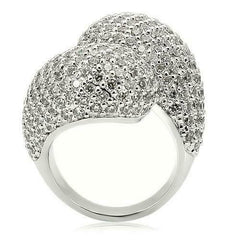 Jewellery Kingdom Ladies Cz Statement Silver Rhodium Pave Ultra Sparkling Chunky Cocktail Ring - Jewelry Rings - British D'sire