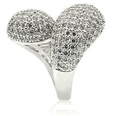 Jewellery Kingdom Ladies Cz Statement Silver Rhodium Pave Ultra Sparkling Chunky Cocktail Ring - Jewelry Rings - British D'sire