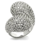 Jewellery Kingdom Ladies Cz Statement Silver Rhodium Pave Ultra Sparkling Chunky Cocktail Ring - Jewelry Rings - British D'sire