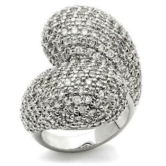 Jewellery Kingdom Ladies Cz Statement Silver Rhodium Pave Ultra Sparkling Chunky Cocktail Ring - Jewelry Rings - British D'sire