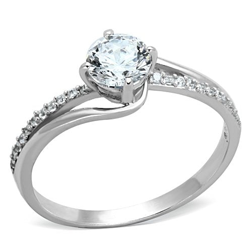 Jewellery Kingdom Ladies Cz Sterling Silver 1 Carat Engagement Solitaire Accents Stamped Ring - Jewelry Rings - British D'sire Main image