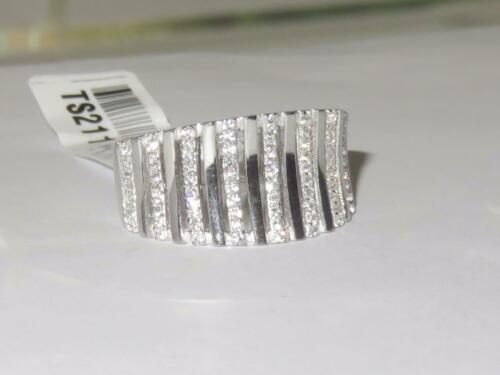 Jewellery Kingdom Ladies Cz Sterling Silver Open Micro Pave Clear Sparkle Band Ring Set - Jewelry Rings - British D'sire