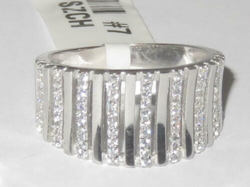 Jewellery Kingdom Ladies Cz Sterling Silver Open Micro Pave Clear Sparkle Band Ring Set - Jewelry Rings - British D'sire Main image