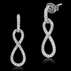 Jewellery Kingdom Ladies Dangle Drop Sterling Silver Cz Elegant Stamped Sparkling Earrings - Earrings - British D'sire