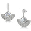 Jewellery Kingdom Ladies Dangling Cubic Zirconia Art Deco Stainless steel Hypo Allergenic Earrings (Silver) - Earrings - British D'sire