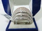 Jewellery Kingdom Ladies Dome Cocktail Statement Super Sparkling Rhodium Ring (Silver) - Jewelry Rings - British D'sire