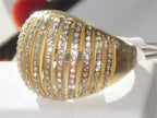 Jewellery Kingdom Ladies Dome Comfort Cocktail Studded Pave 18K Ring (Gold) - Rings - British D'sire