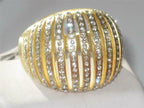 Jewellery Kingdom Ladies Dome Comfort Cocktail Studded Pave 18K Ring (Gold) - Rings - British D'sire