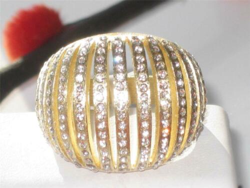 Jewellery Kingdom Ladies Dome Comfort Cocktail Studded Pave 18K Ring (Gold) - Rings - British D'sire
