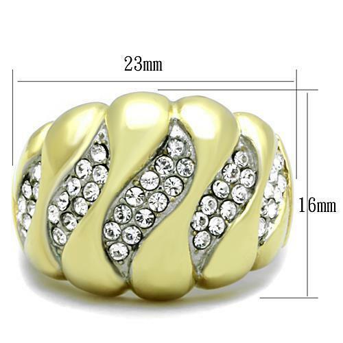 Jewellery Kingdom Ladies Dome Comfort Cubic Zirconia Cocktail Gold Ring - Jewelry Rings - British D'sire