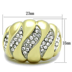 Jewellery Kingdom Ladies Dome Comfort Cubic Zirconia Cocktail Gold Ring - Jewelry Rings - British D'sire