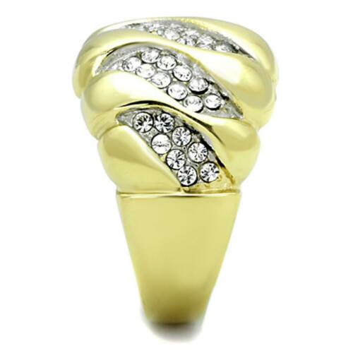 Jewellery Kingdom Ladies Dome Comfort Cubic Zirconia Cocktail Gold Ring - Jewelry Rings - British D'sire Main image