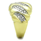 Jewellery Kingdom Ladies Dome Comfort Cubic Zirconia Cocktail Gold Ring - Jewelry Rings - British D'sire