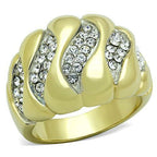 Jewellery Kingdom Ladies Dome Comfort Cubic Zirconia Cocktail Gold Ring - Jewelry Rings - British D'sire